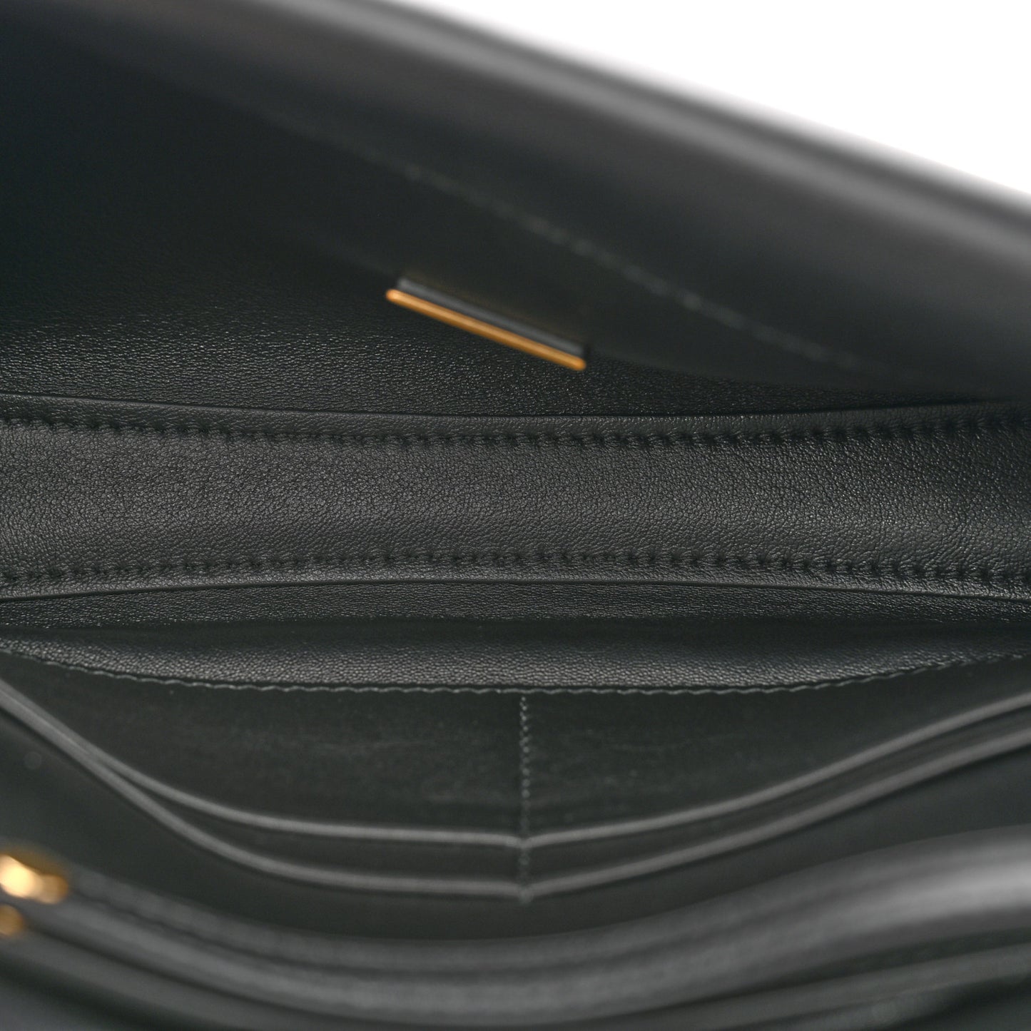 Smooth Calfskin Small Bel Air Clutch On Strap Black
