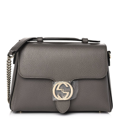 Gucci Dollar Calfskin Interlocking G Top Handle Shoulder Bag Loess 1 of 12