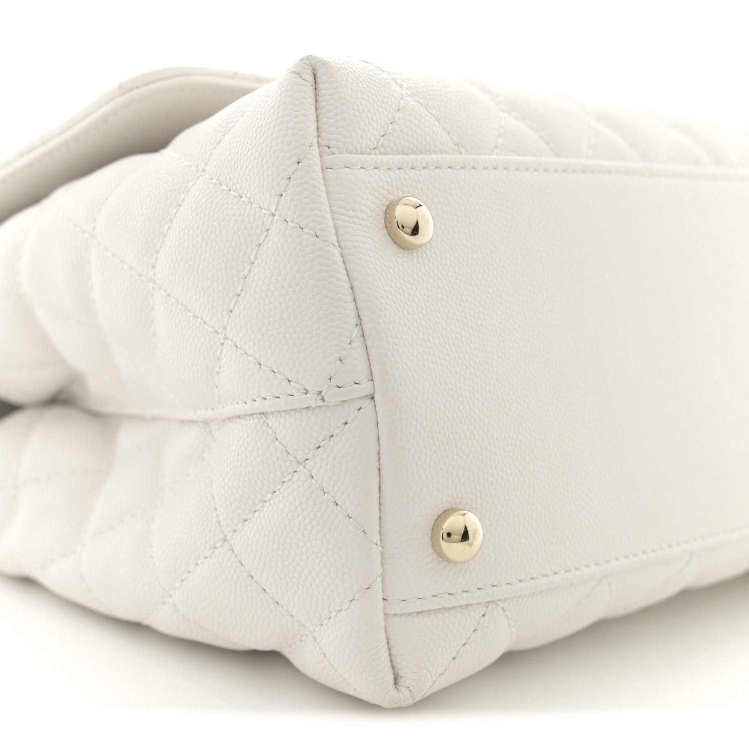 Chanel Caviar Quilted Small Coco Handle Flap White 9 of 12