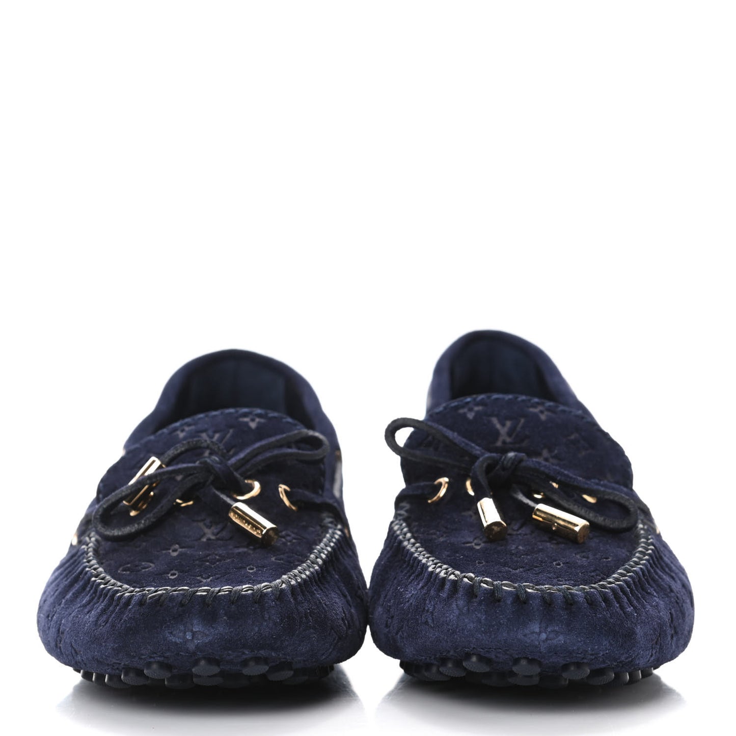 Suede Monogram Gloria Loafers 38 Marine