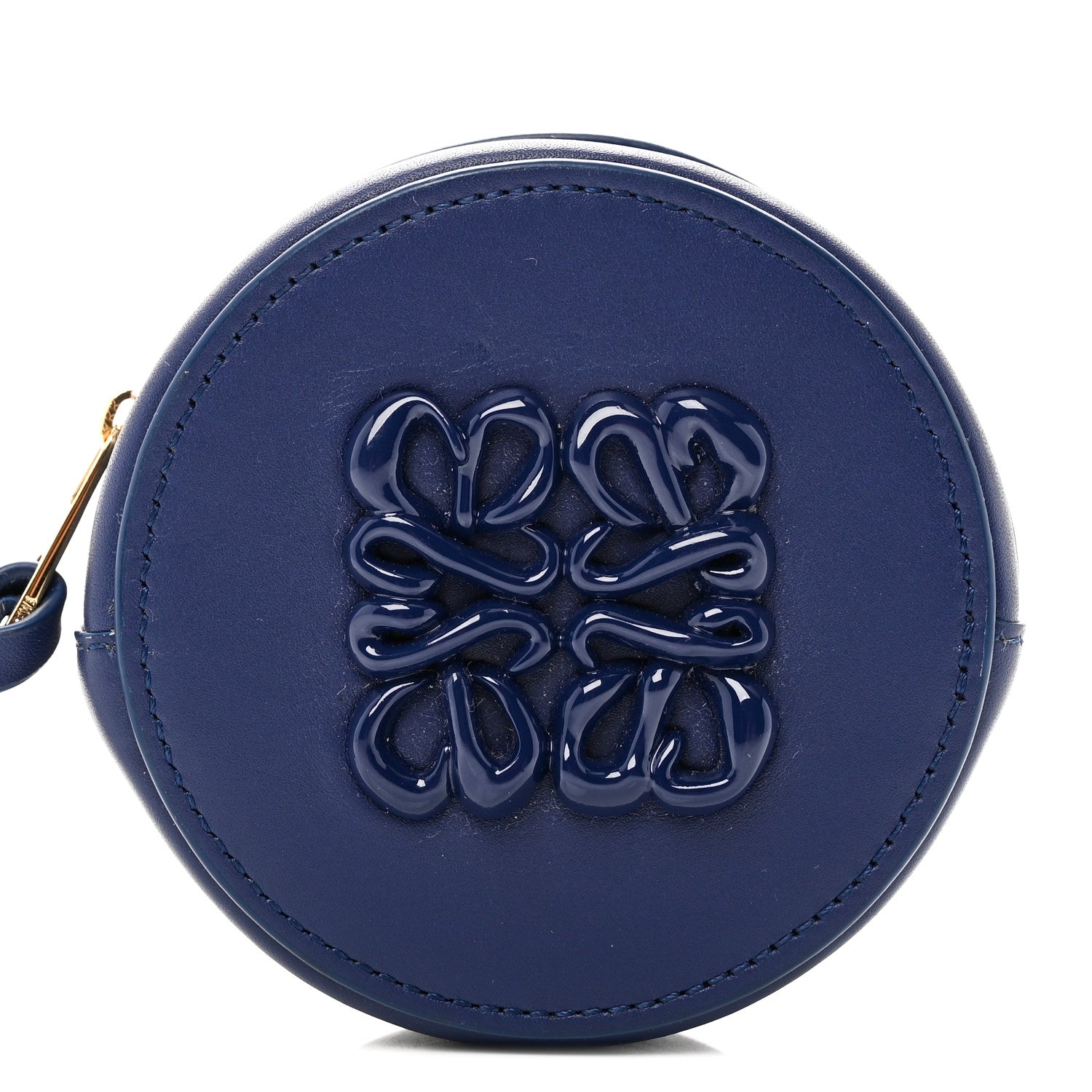 Loewe Calfskin Inflated Anagram Cookie Zip Coin Case Blue 7 of 10