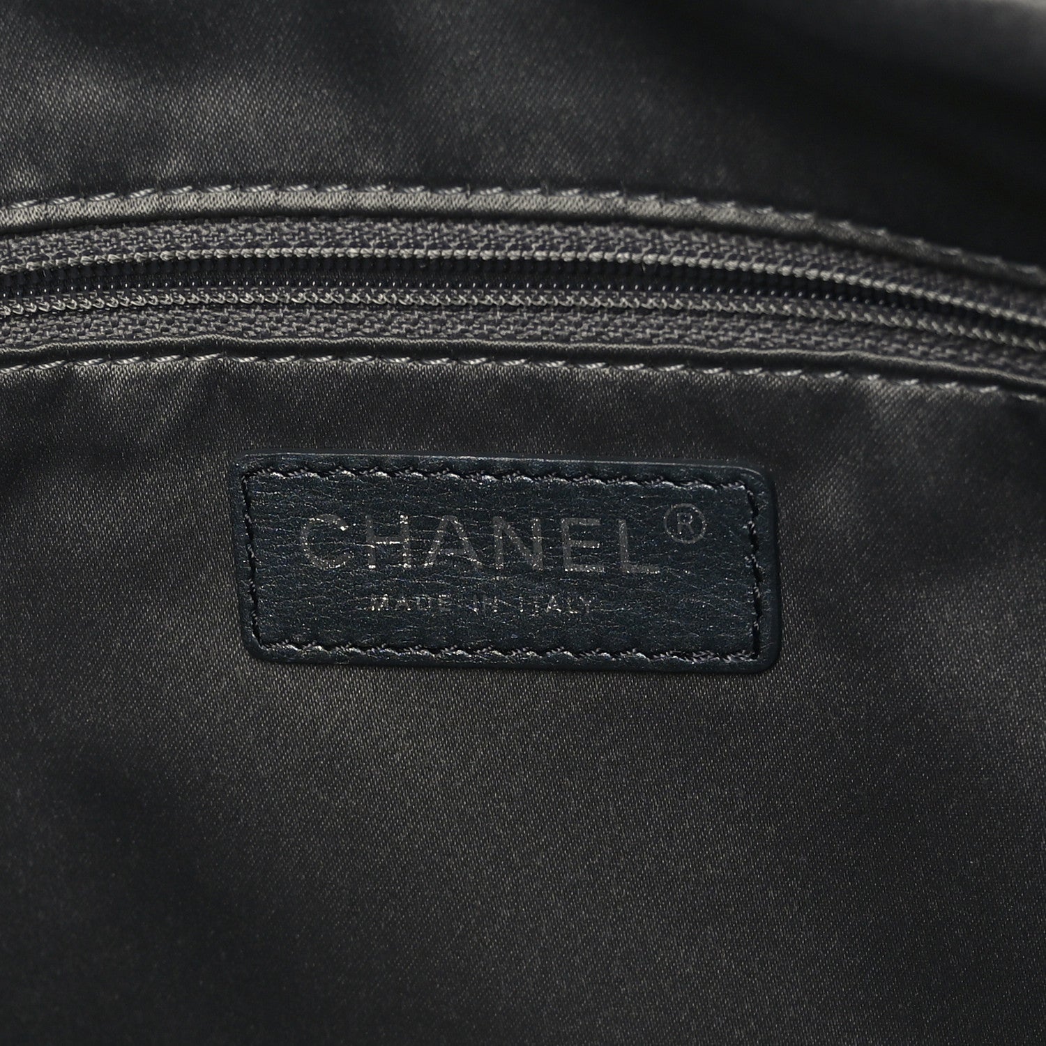 Chanel Metallic Lambskin Quilted Large Week End on Mars Tote Dark Grey 8 of 11