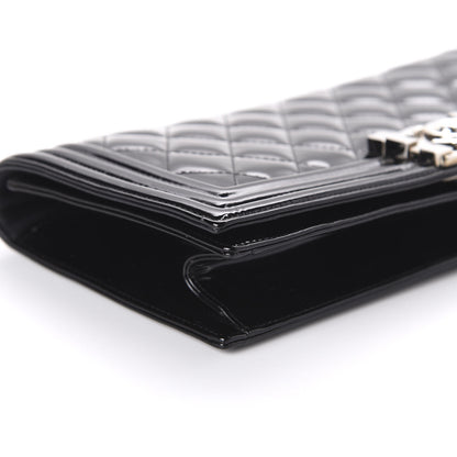 Chanel Patent Quilted Boy Flap Clutch Black 6 of 10