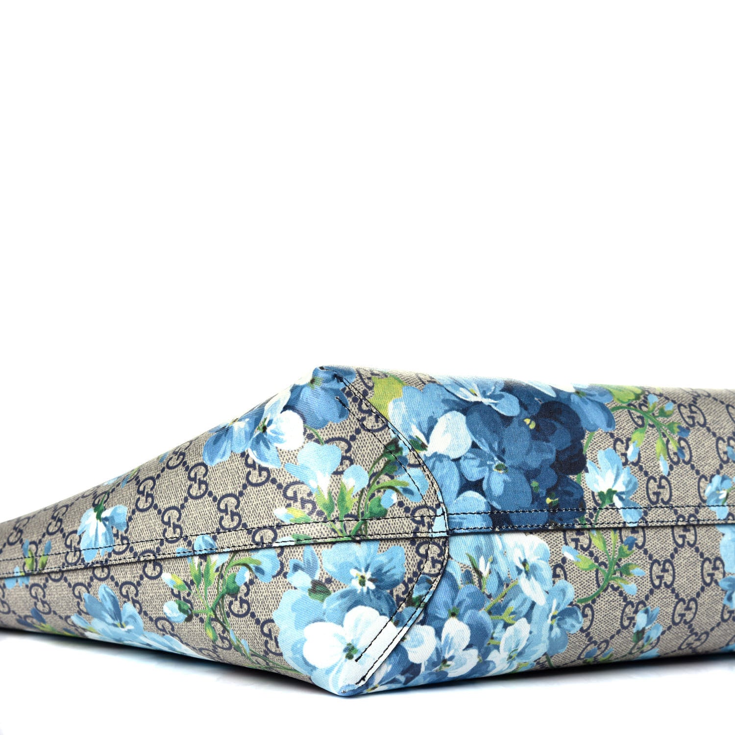 Gucci GG Supreme Monogram Blooms Medium Reversible Tote Beige Blue Navy 13 of 16