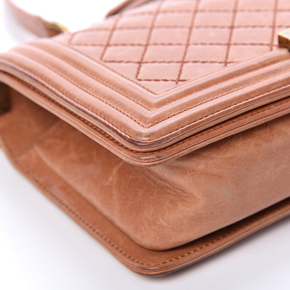 Chanel Calfskin Quilted Medium Boy Flap Light Brown 12 of 19