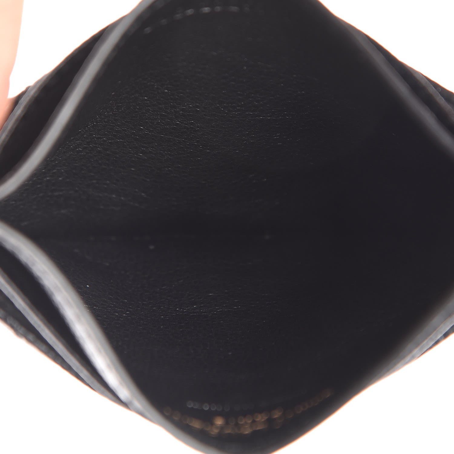 Saint Laurent Grain De Poudre Matelasse Chevron Monogram Credit Card Case Black 5 of 10