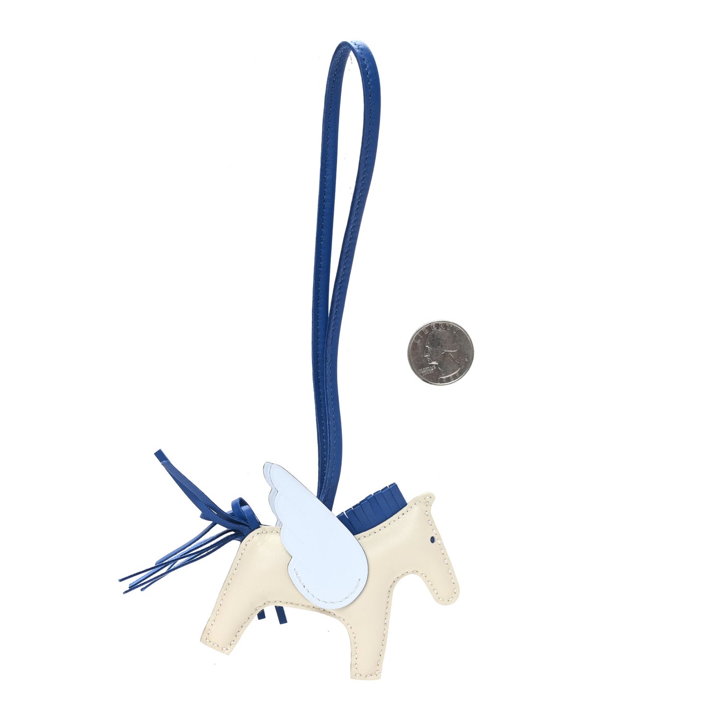 Milo Lambskin Grigri Rodeo Pegase Horse Bag Charm PM Craie Bleu De France Bleu Brume