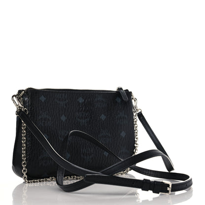 MCM Visetos Medium Millie Chain Crossbody Bag Black 3 of 9