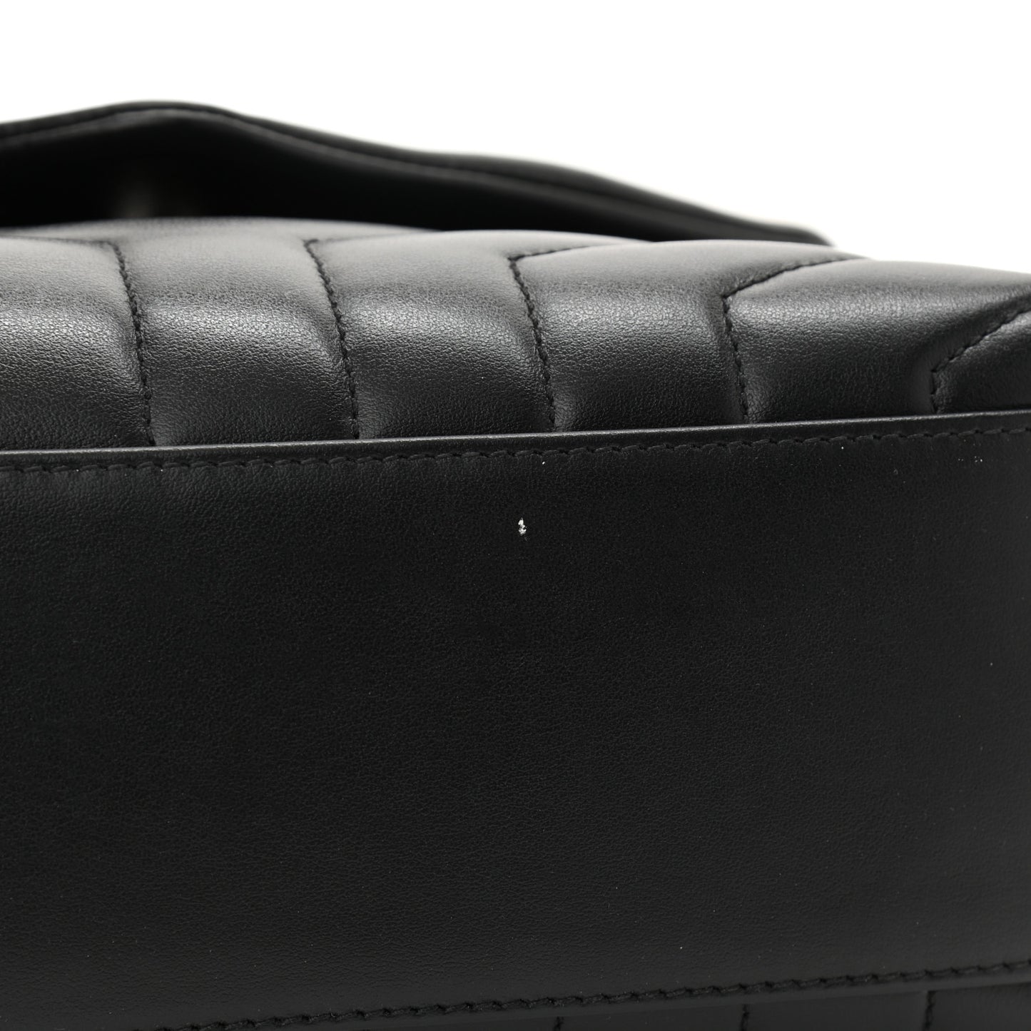 Calfskin Y Quilted Monogram Small Loulou Chain Satchel Black