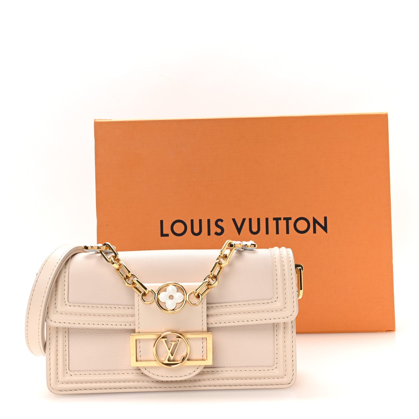 Grained Calfskin Dauphine East West Beige