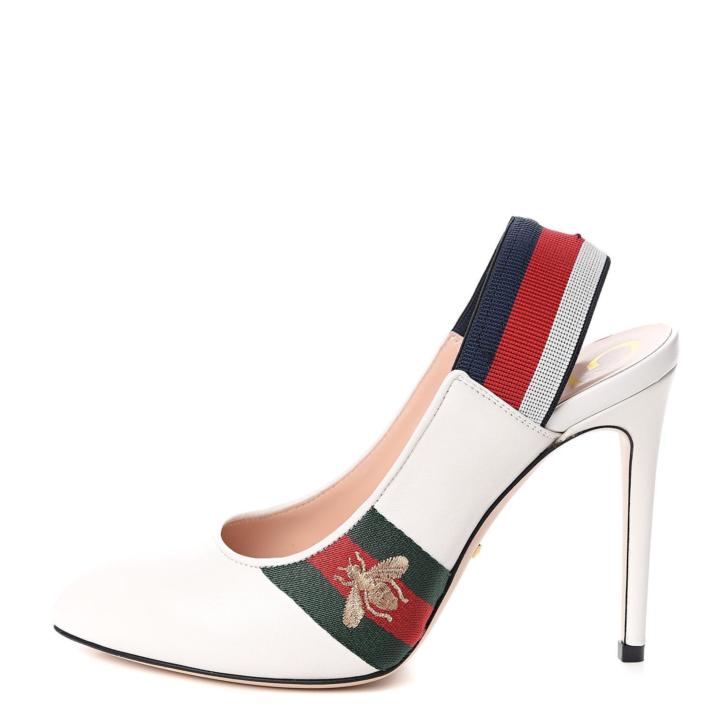Malaga Kid Web Sylvie High Heel Slingback Pumps 37 White