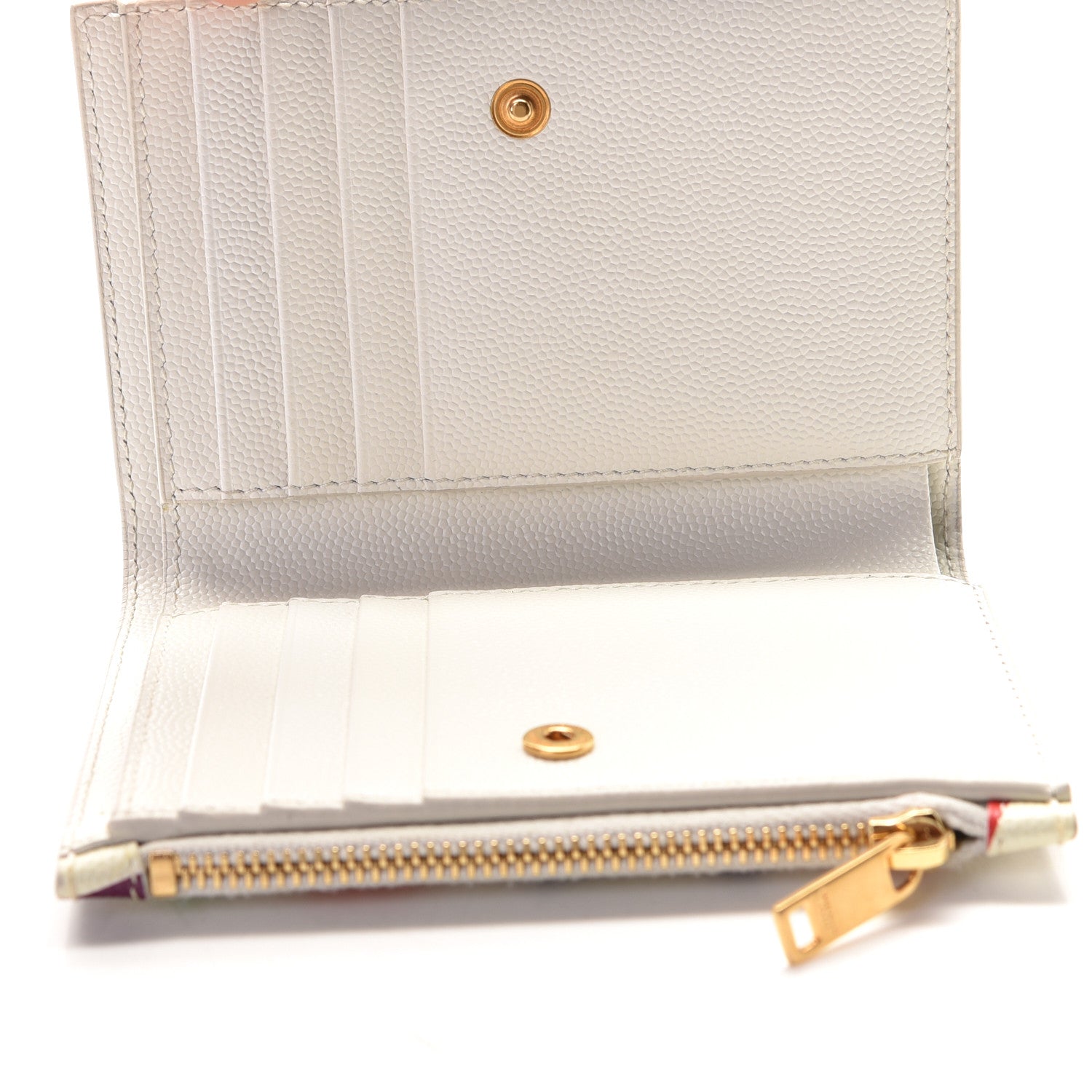 Saint Laurent Grain De Poudre Shapes Print Zipped Two-Part Wallet White 5 of 8