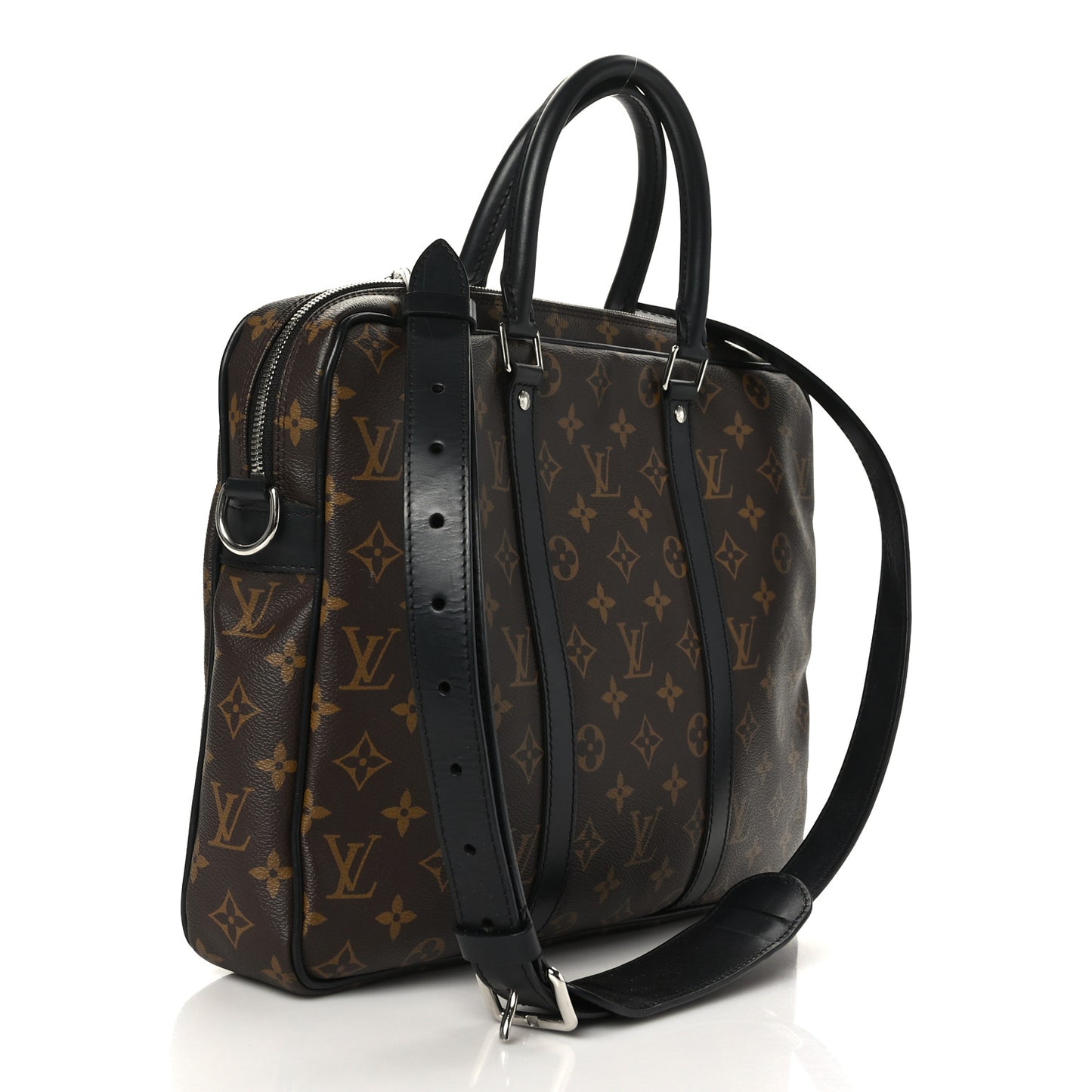 Monogram Macassar Porte Documents Voyage Soft Briefcase