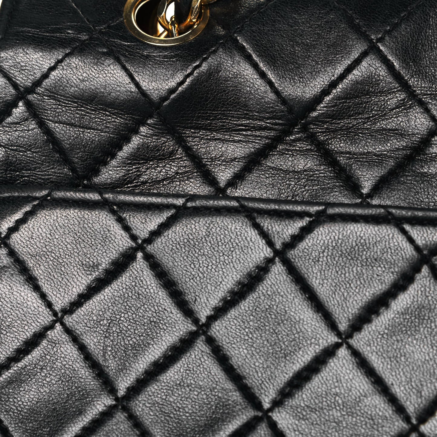 Lambskin Quilted Medium Single Flap Black
