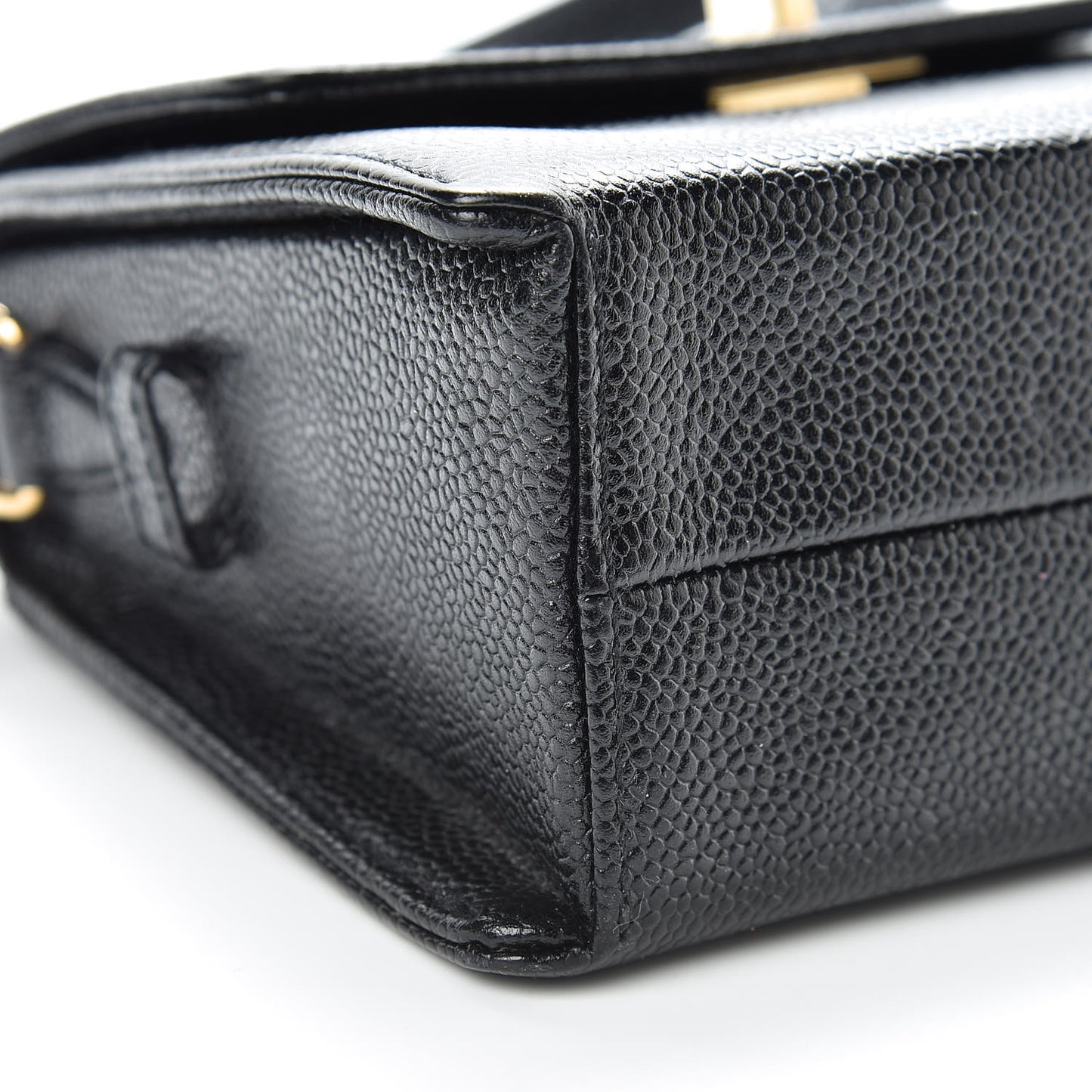 Caviar Mini Mademoiselle Flap Shoulder Bag Black