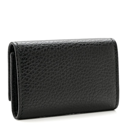 Gucci Pebbled Calfskin GG Marmont 6 Key Holder Black 3 of 6