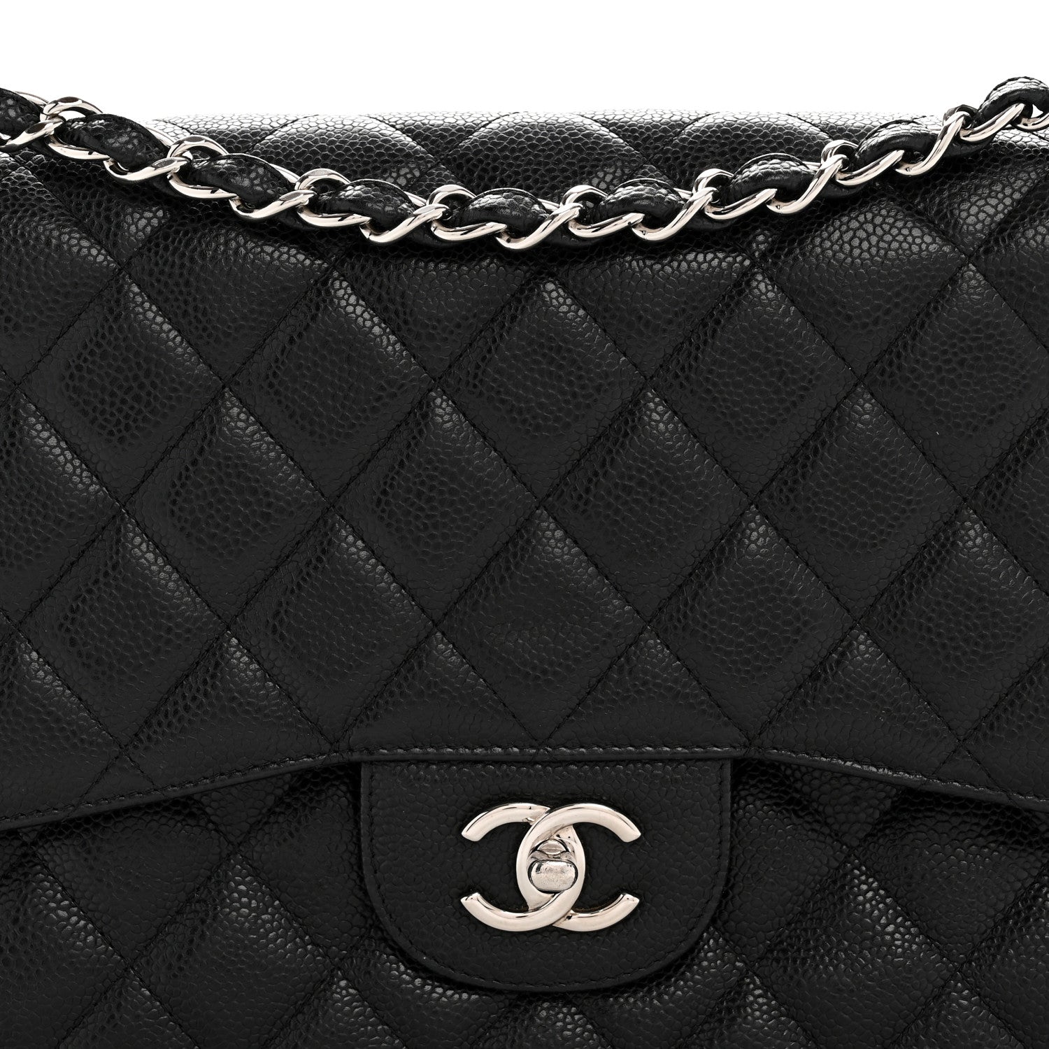 Chanel Caviar Quilted Jumbo Double Flap Black 8 of 12