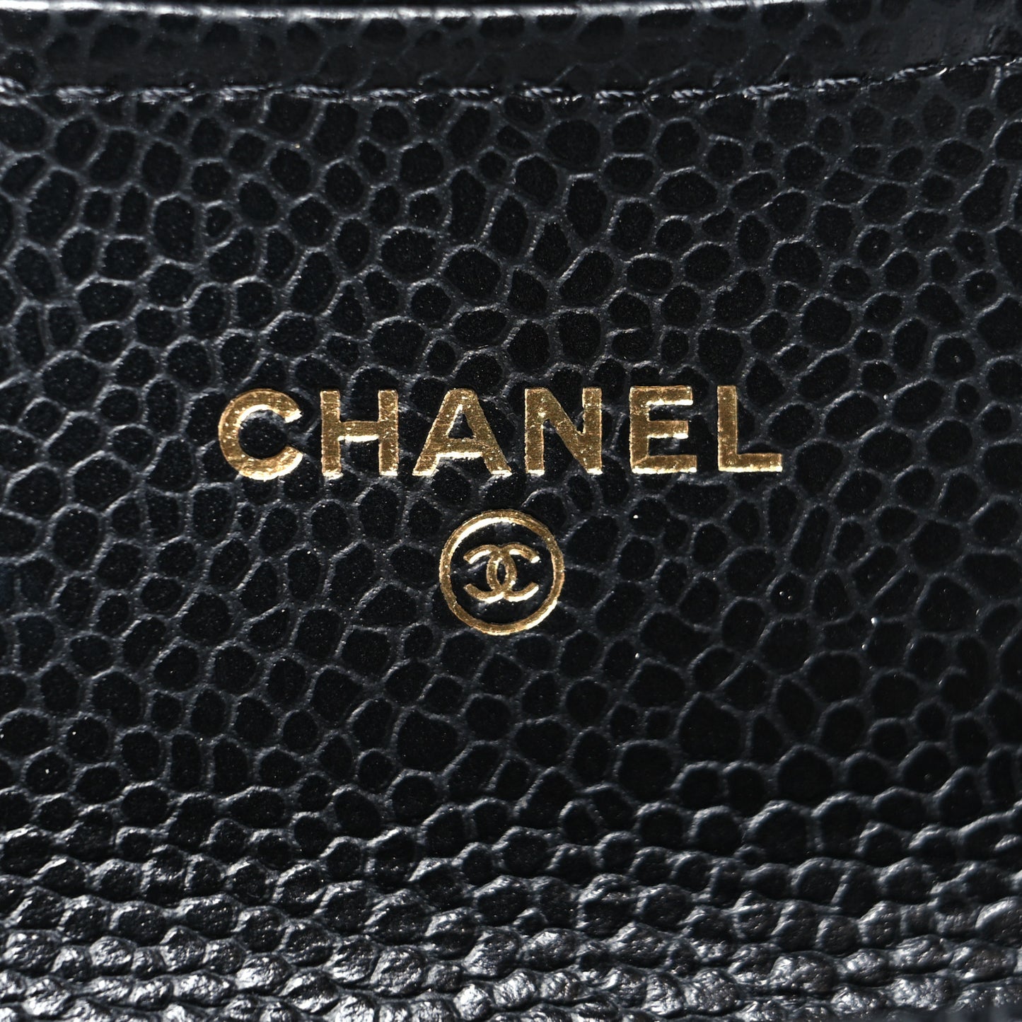 Caviar Quilted Flap Card Holder Black