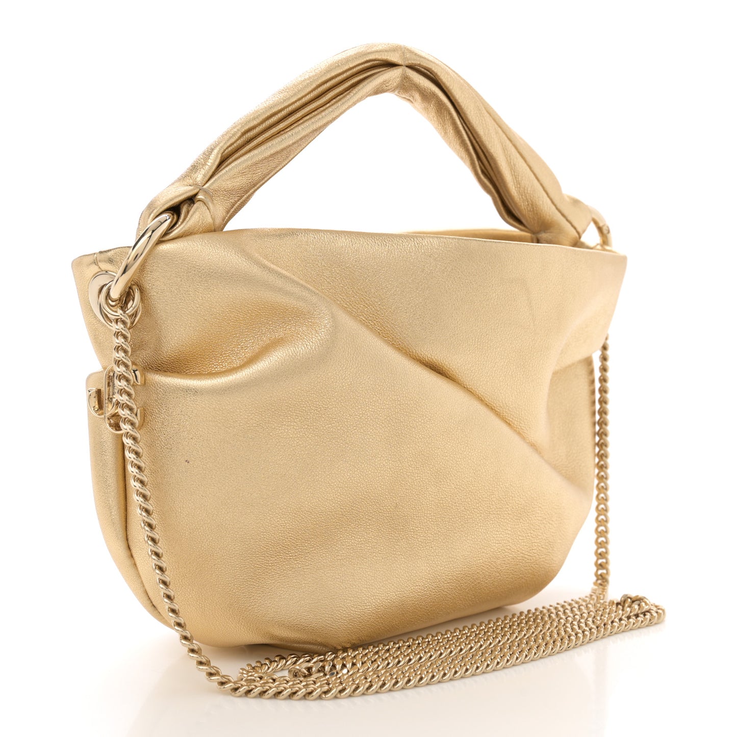 Metallic Lambskin Bonny Shoulder Bag Gold
