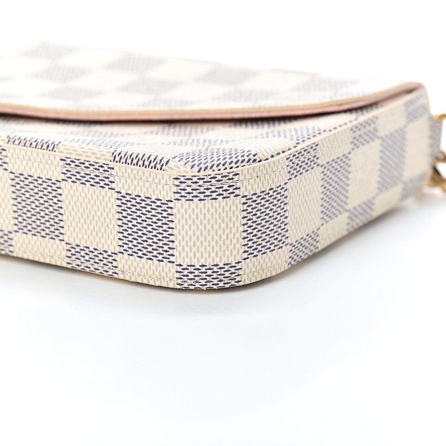 Louis Vuitton Damier Azur Pochette Felicie Chain Wallet Rose Ballerine 12 of 13