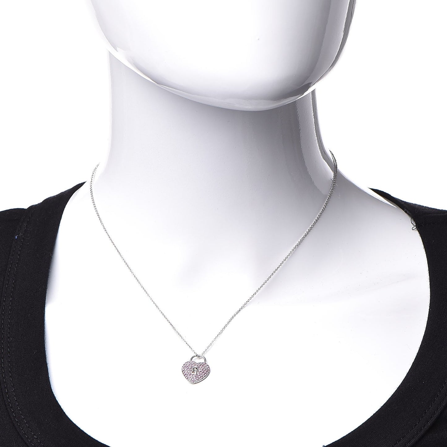Platinum Pink Sapphire Heart Pendant Necklace