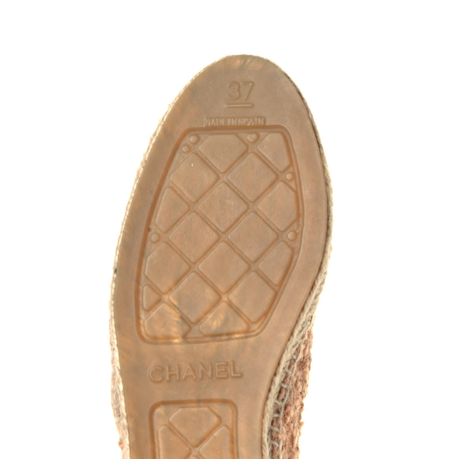 Chanel Tweed Grosgrain CC Espadrilles 37 Beige 6 of 9