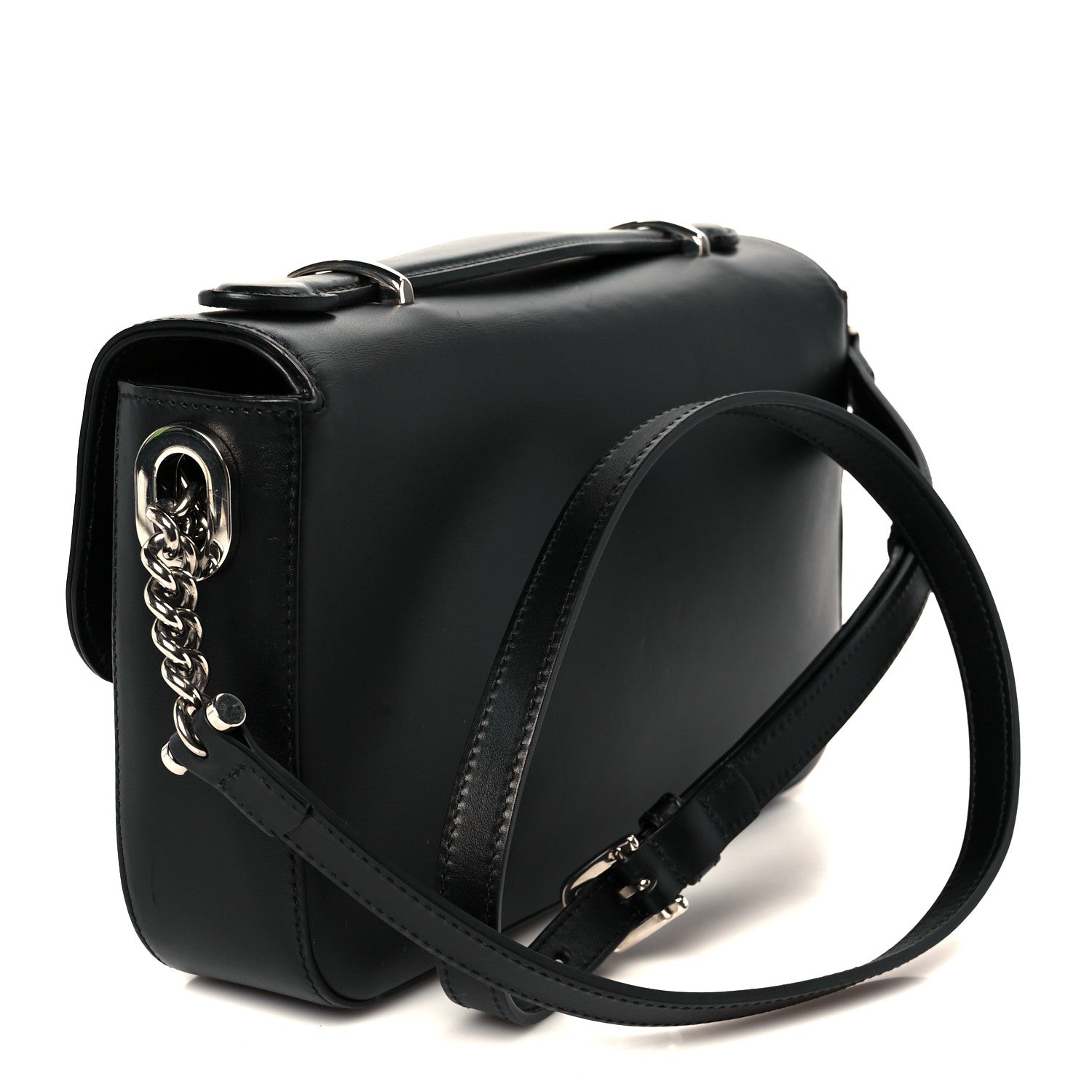 Gucci Senna Calfskin Petite GG Top Handle Shoulder Bag Black 3 of 11