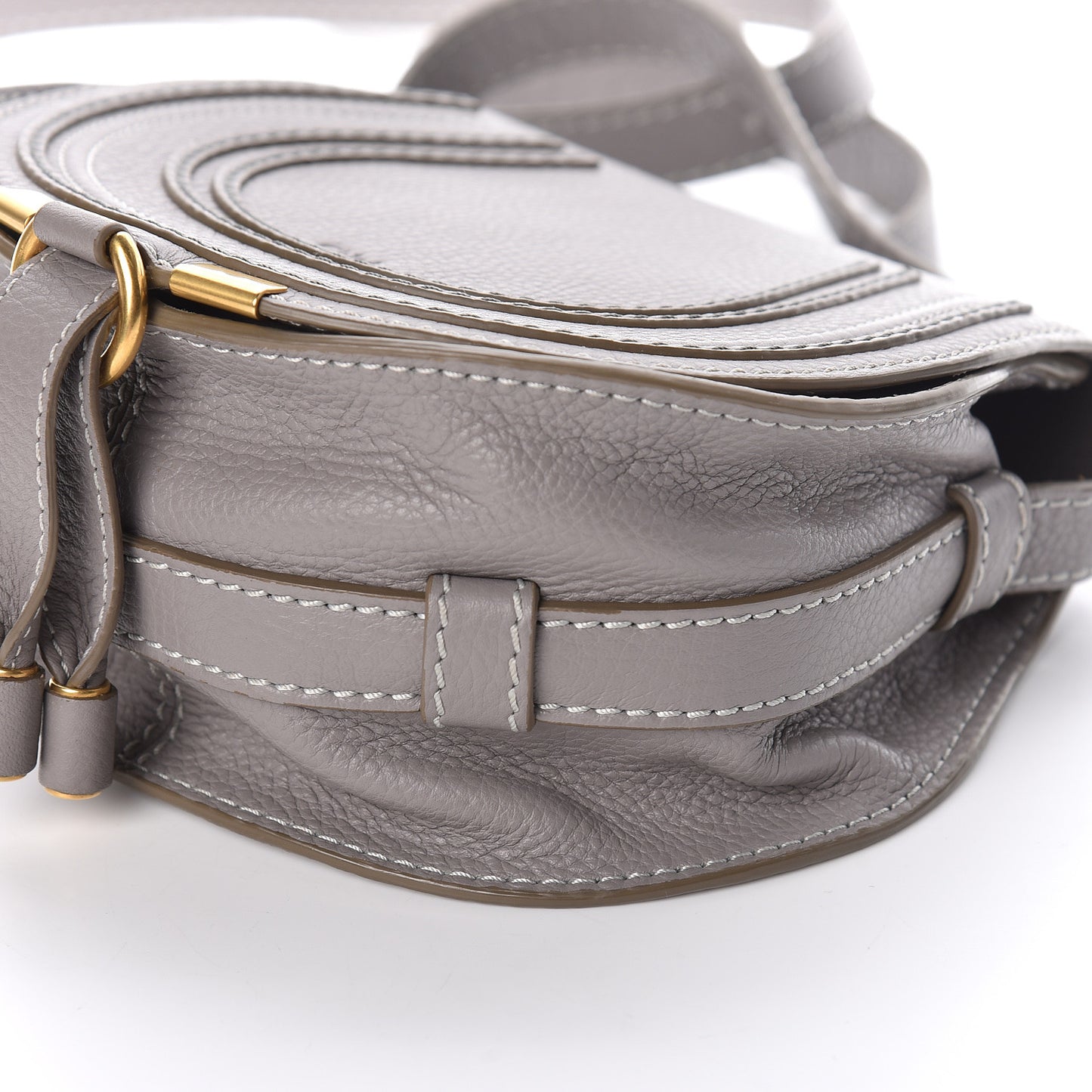 Calfskin Mini Marcie Round Crossbody Bag Cashmere Grey