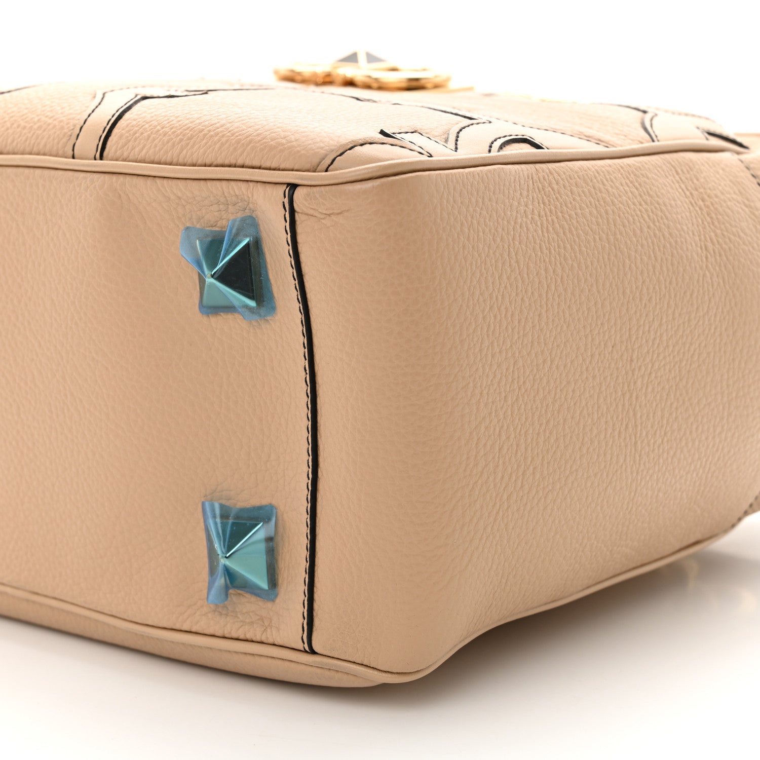 Salvatore Ferragamo Calfskin Gancini Shoulder Bag Beige 10 of 10