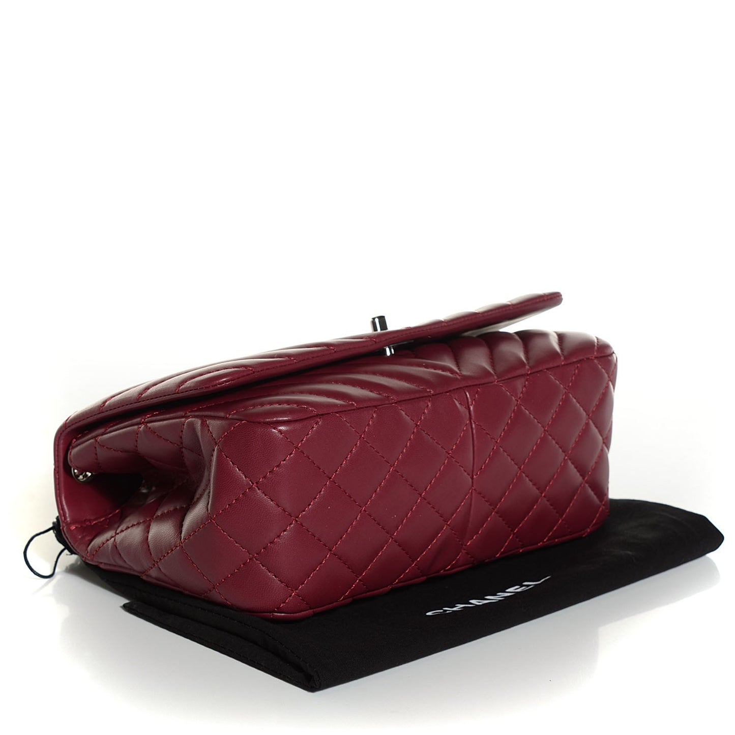 Lambskin Chevron Medium Single Flap Red