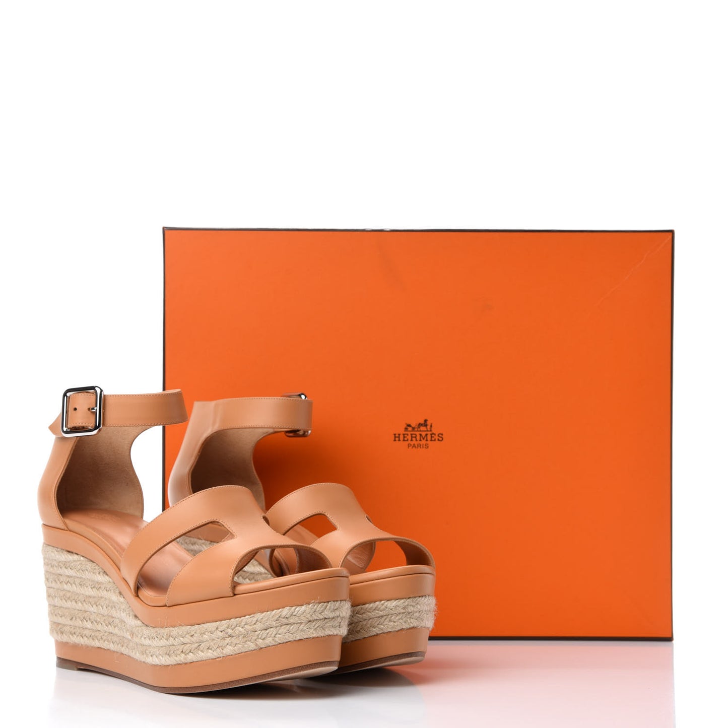 Calfskin Ilana Espadrille Wedge Sandals 39 Miel
