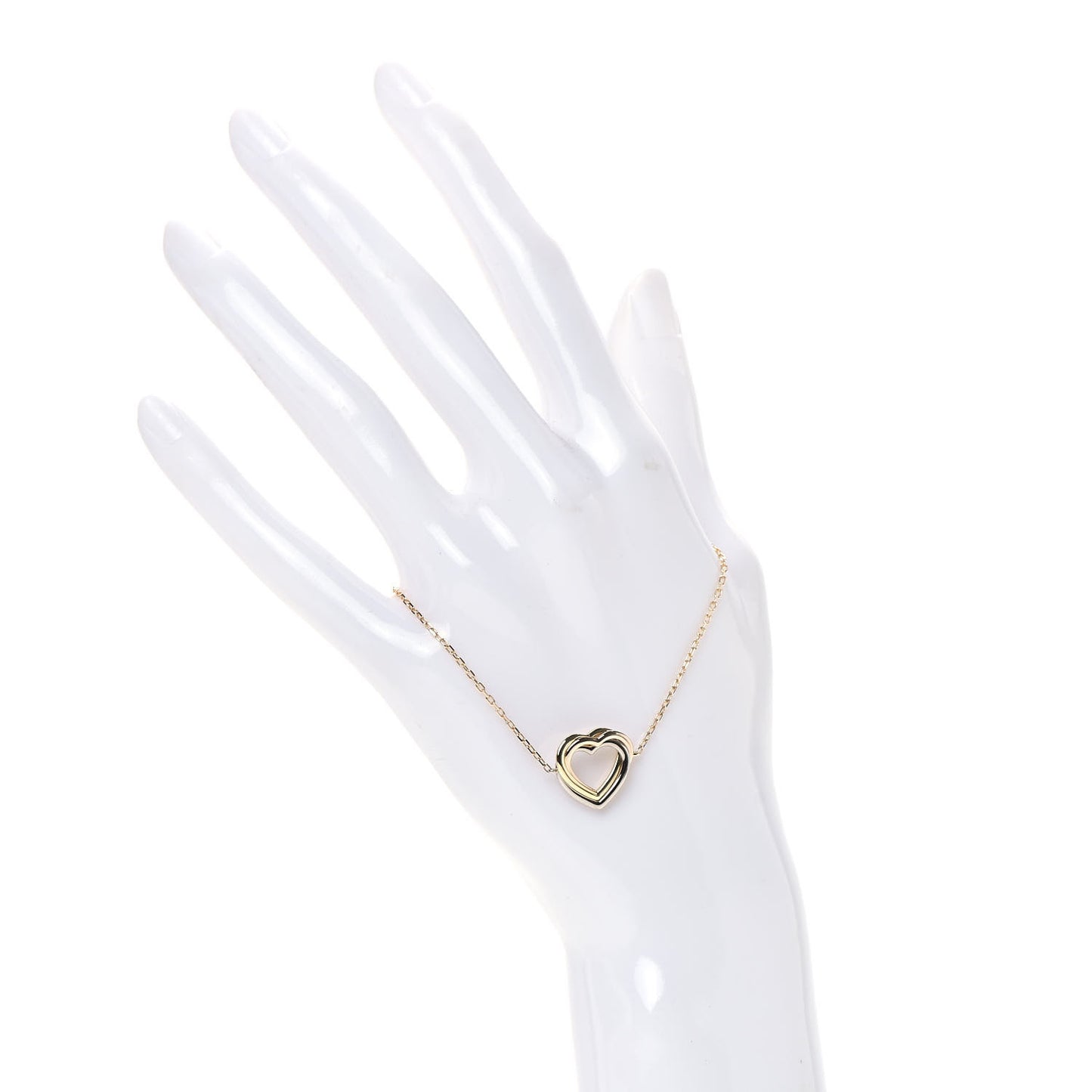18K Pink Yellow White Gold Trinity Heart Bracelet