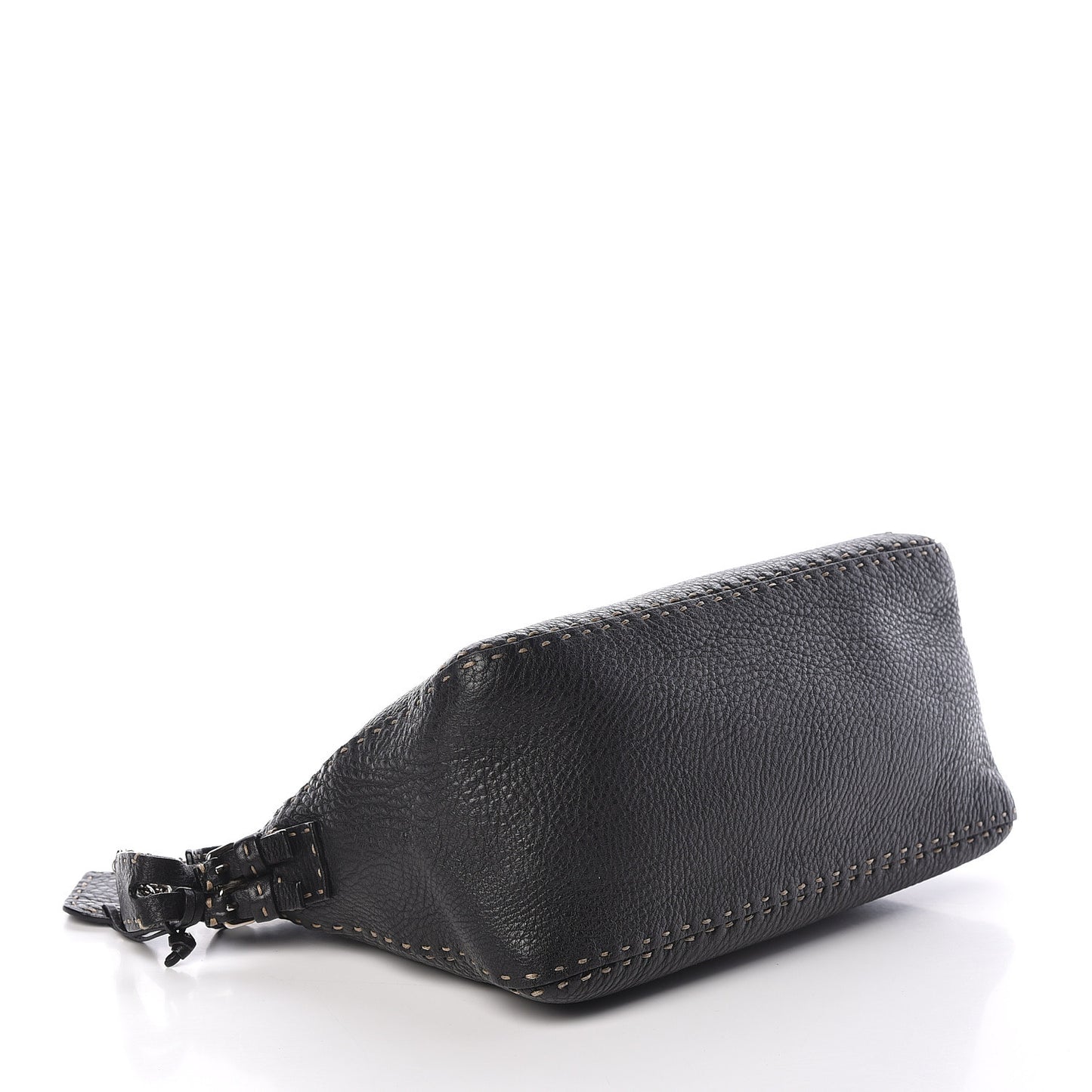 Calfskin Romano Selleria Chain Shoulder Bag Black