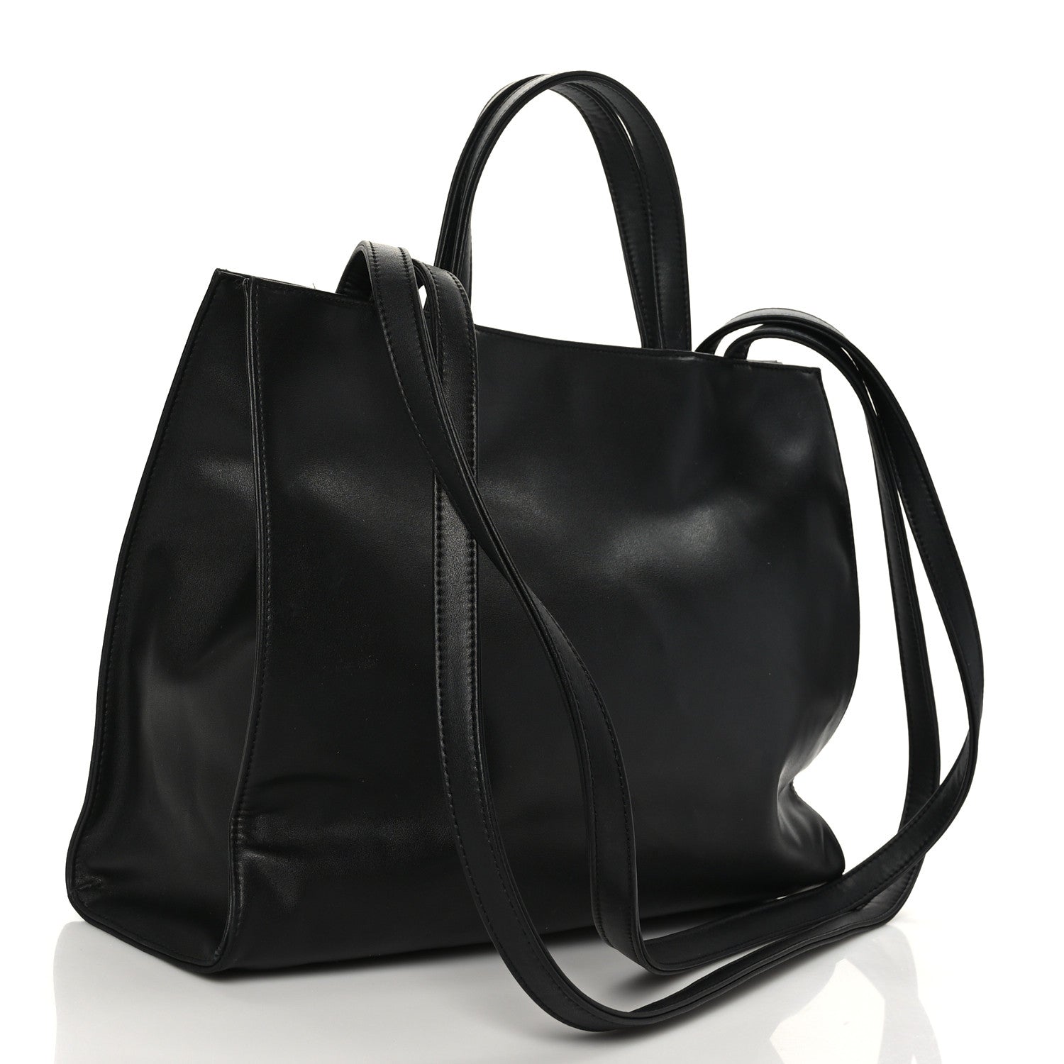 Telfar Vegan Leather Medium Shopping Bag Black 3 of 9