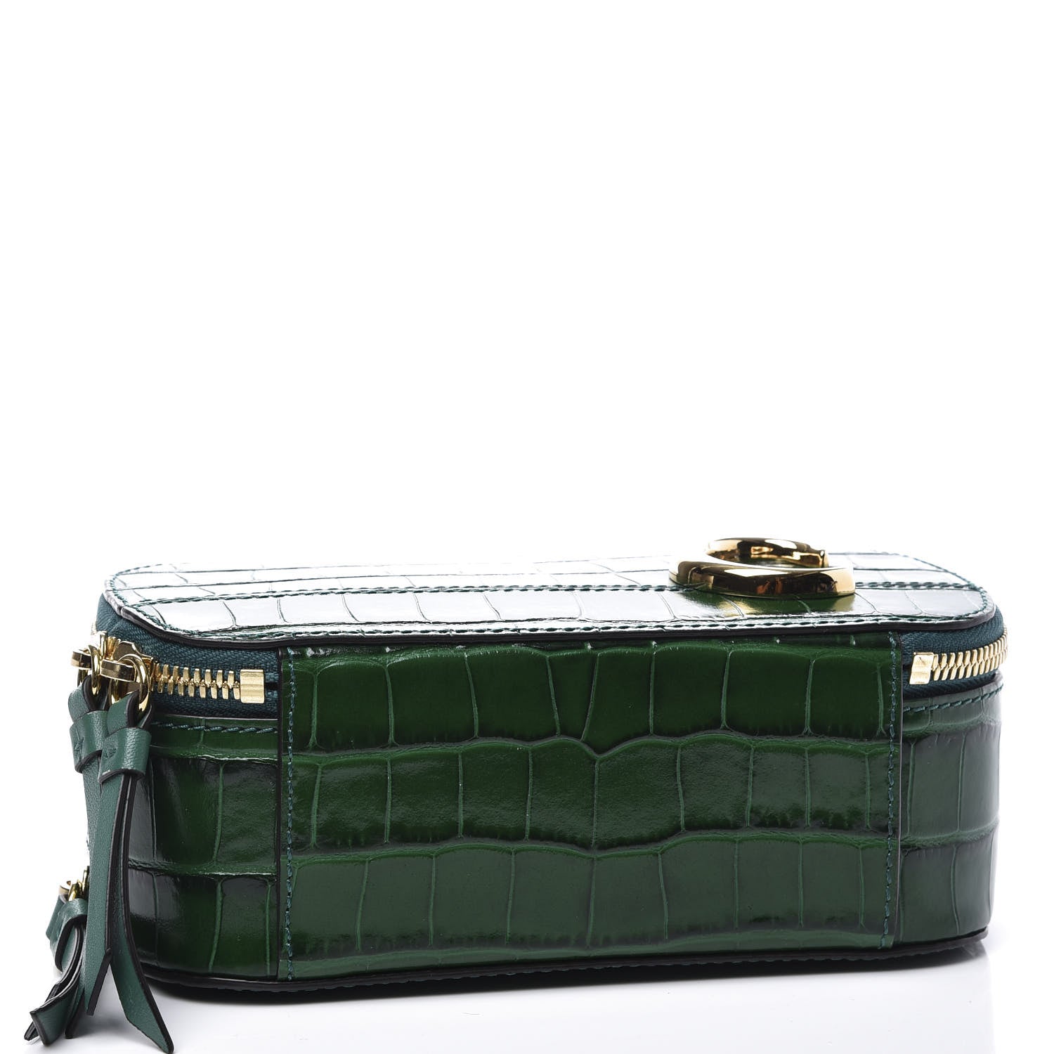 Chloe Calfskin Crocodile Embossed Mini C Vanity Bag Woodsy Green 3 of 11
