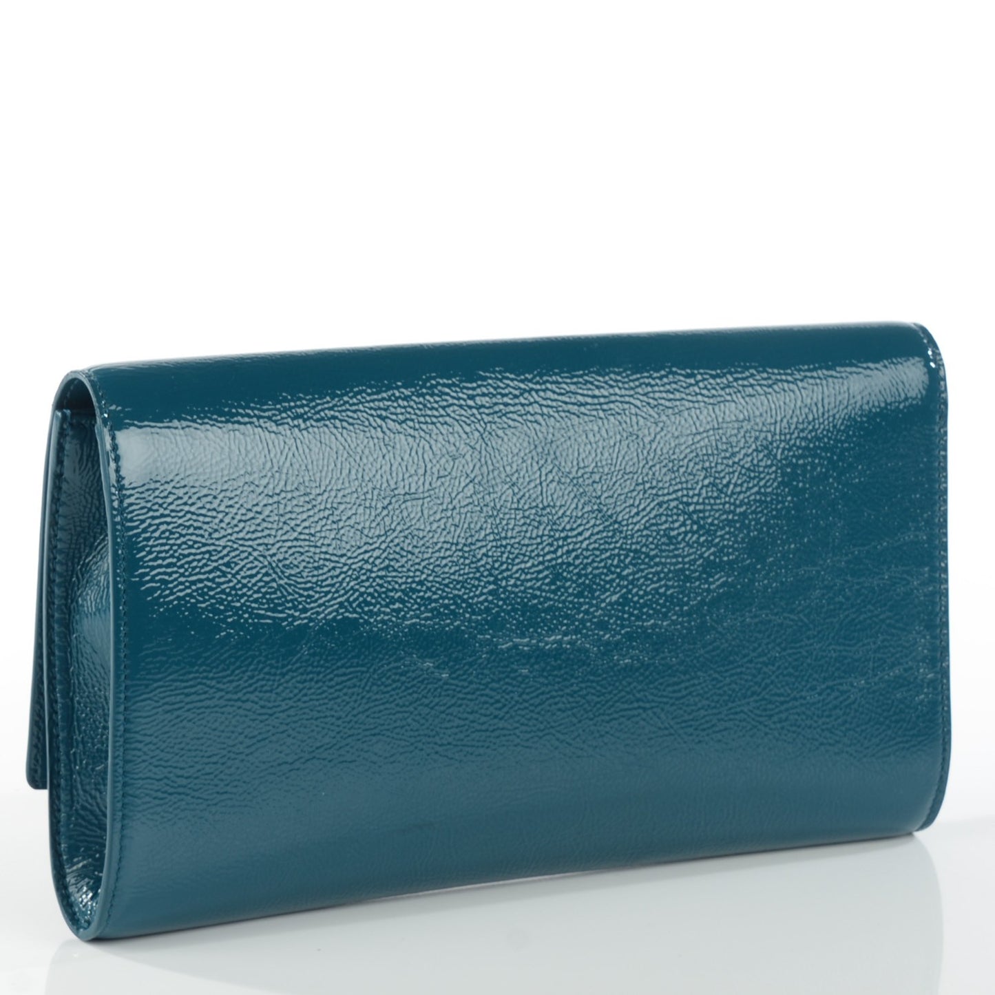 Textured Patent Monogram Large Belle de Jour Clutch Turquoise