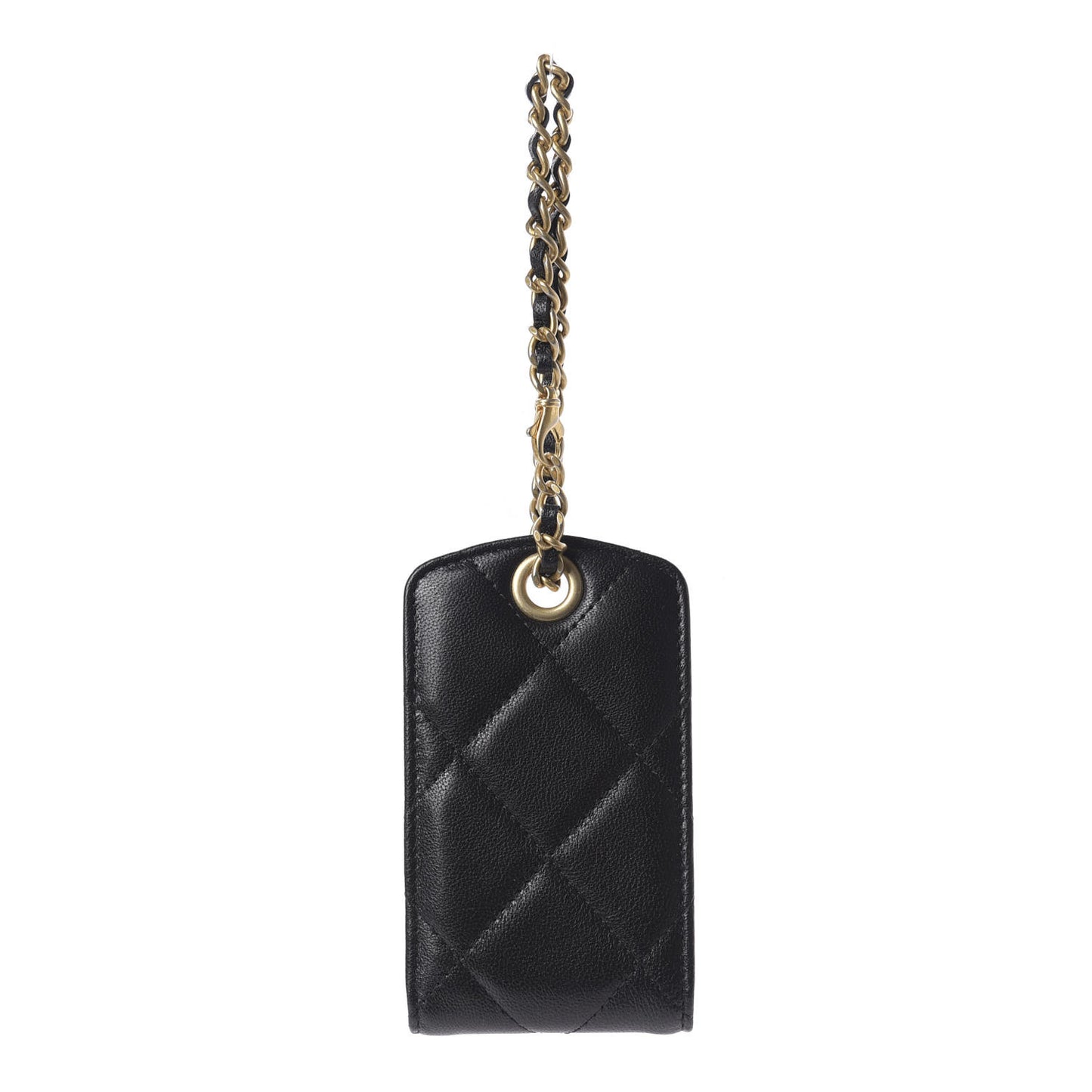 Lambskin Quilted 19 Luggage Tag Black