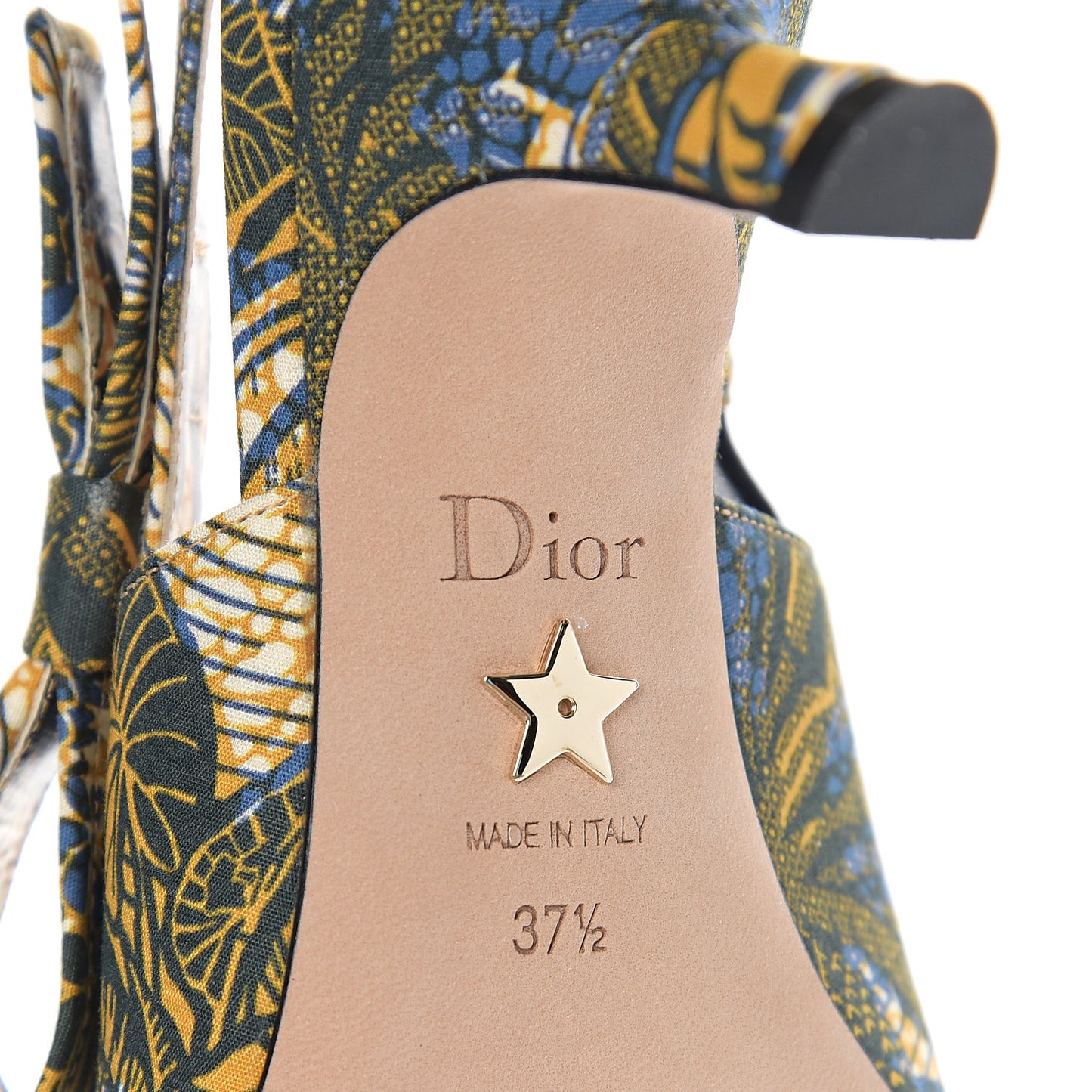 Toile De Jouy Sweet D Slingback Pumps 37.5 Blue Yellow