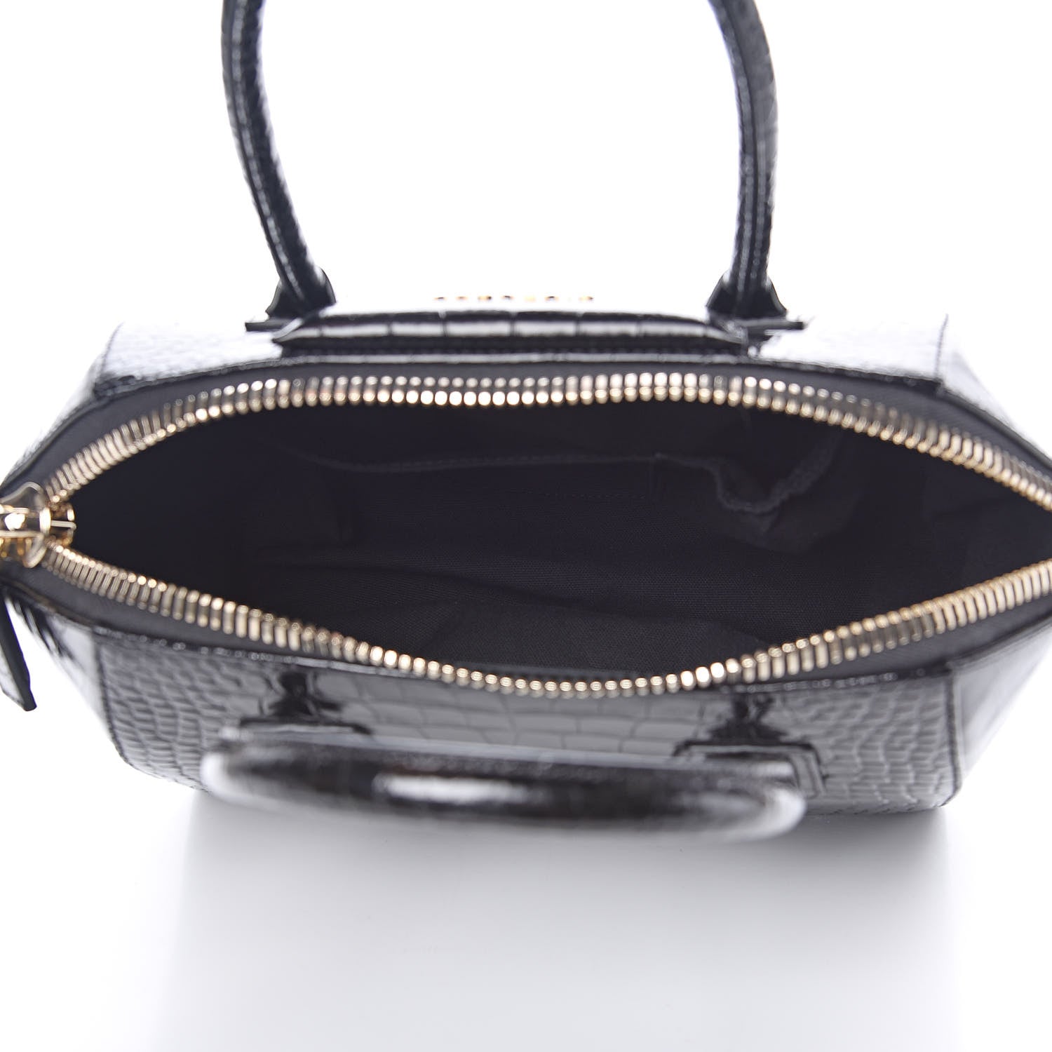 Givenchy Calfskin Crocodile Embossed Small Antigona Black 5 of 13