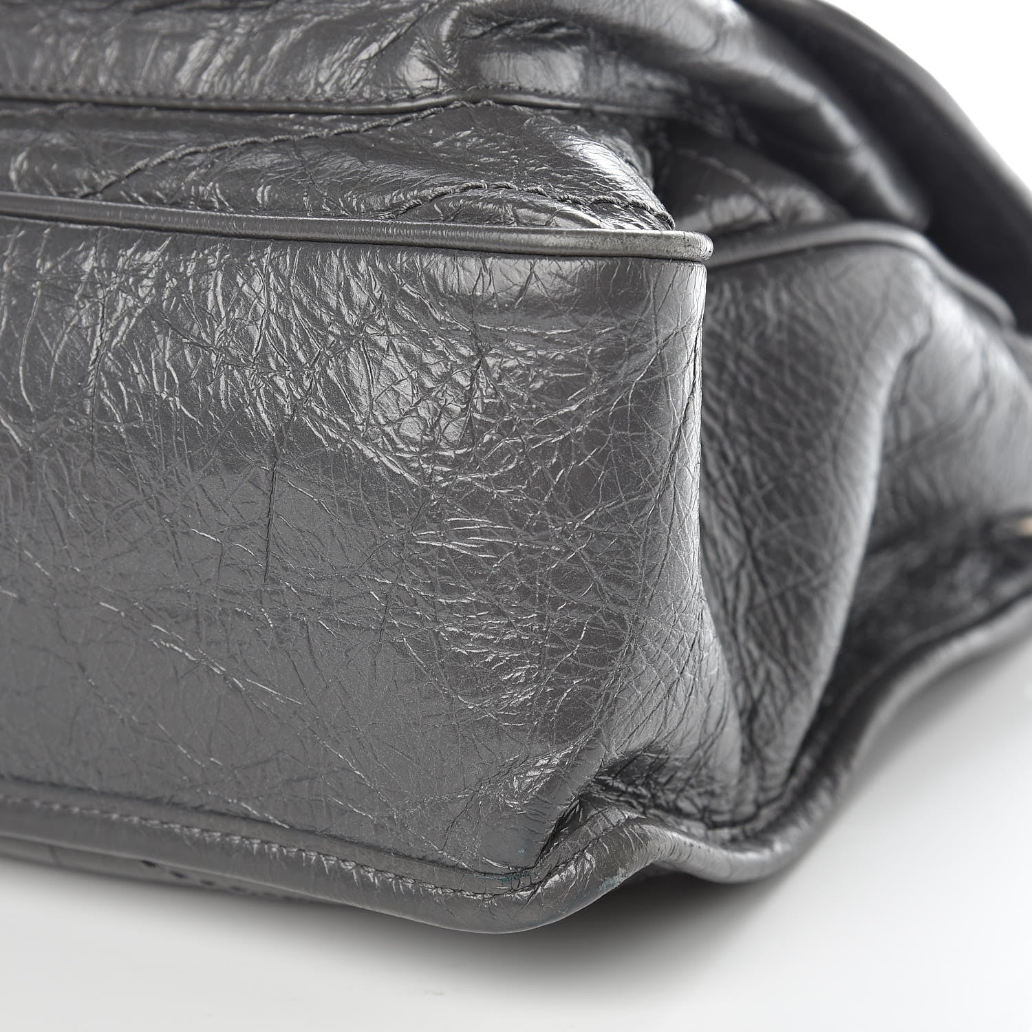 Saint Laurent Crinkled Calfskin Matelasse Monogram Large Niki Chain Satchel Storm 12 of 14