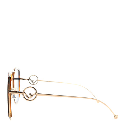 Fendi Metal Acetate F is Fendi FF Square Sunglasses FF 0294/S Blue Havana 3 of 7