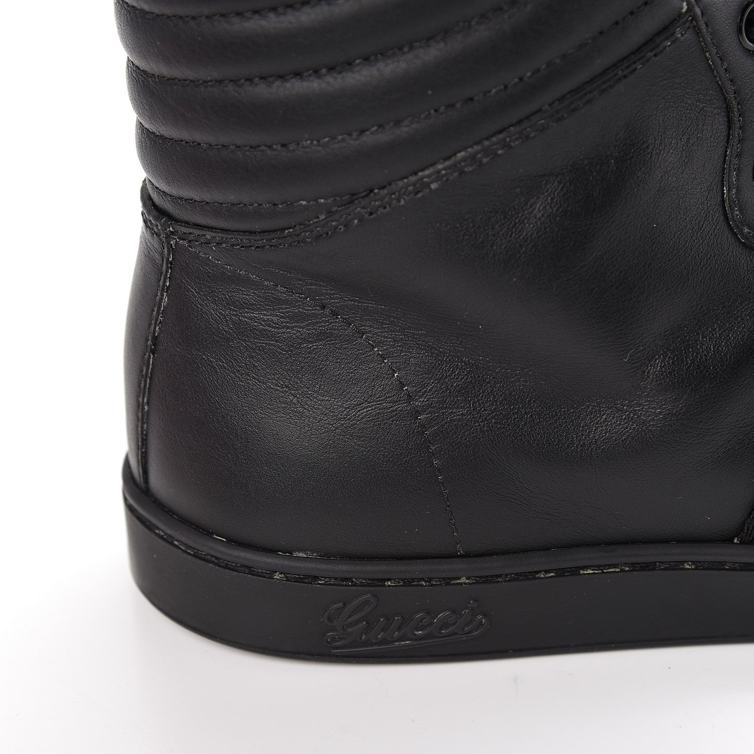 Gucci Calfskin GG Viaggio High-Top Sneakers 10.5 Black Green Fluo 17 of 20