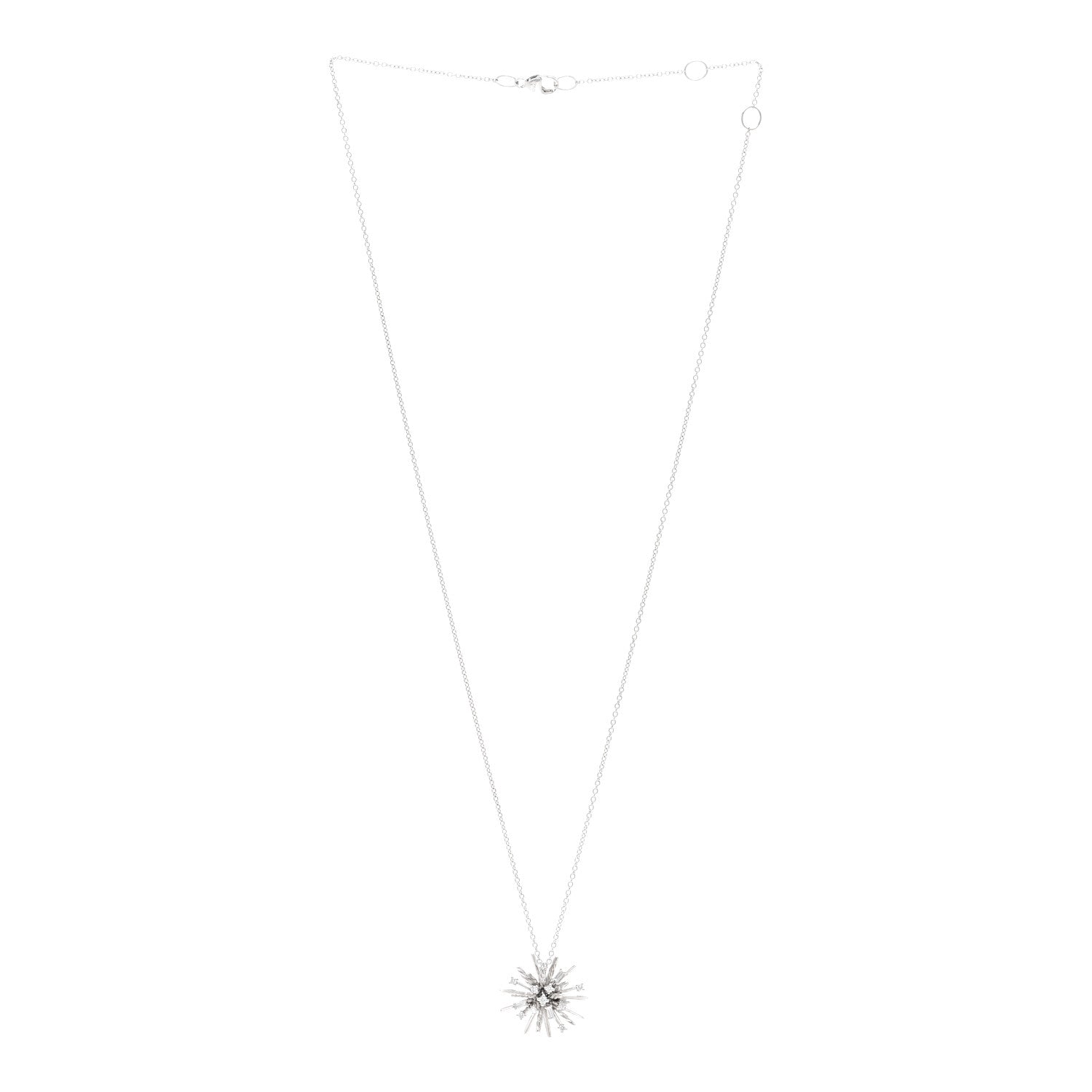 David Yurman 18K White Gold Diamond Small Supernova Pendant Necklace 3 of 4