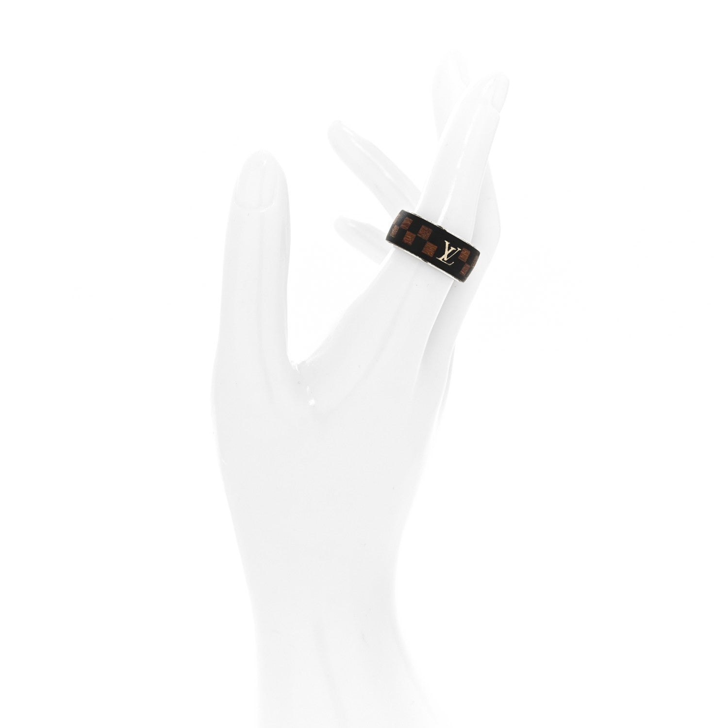 Louis Vuitton Damier Wood Brass Ring 56 7.5 Brown 2 of 5