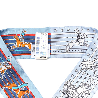 Hermes Silk Pani La Shar Pawnee Twilly Ciel Orange White 2 of 4