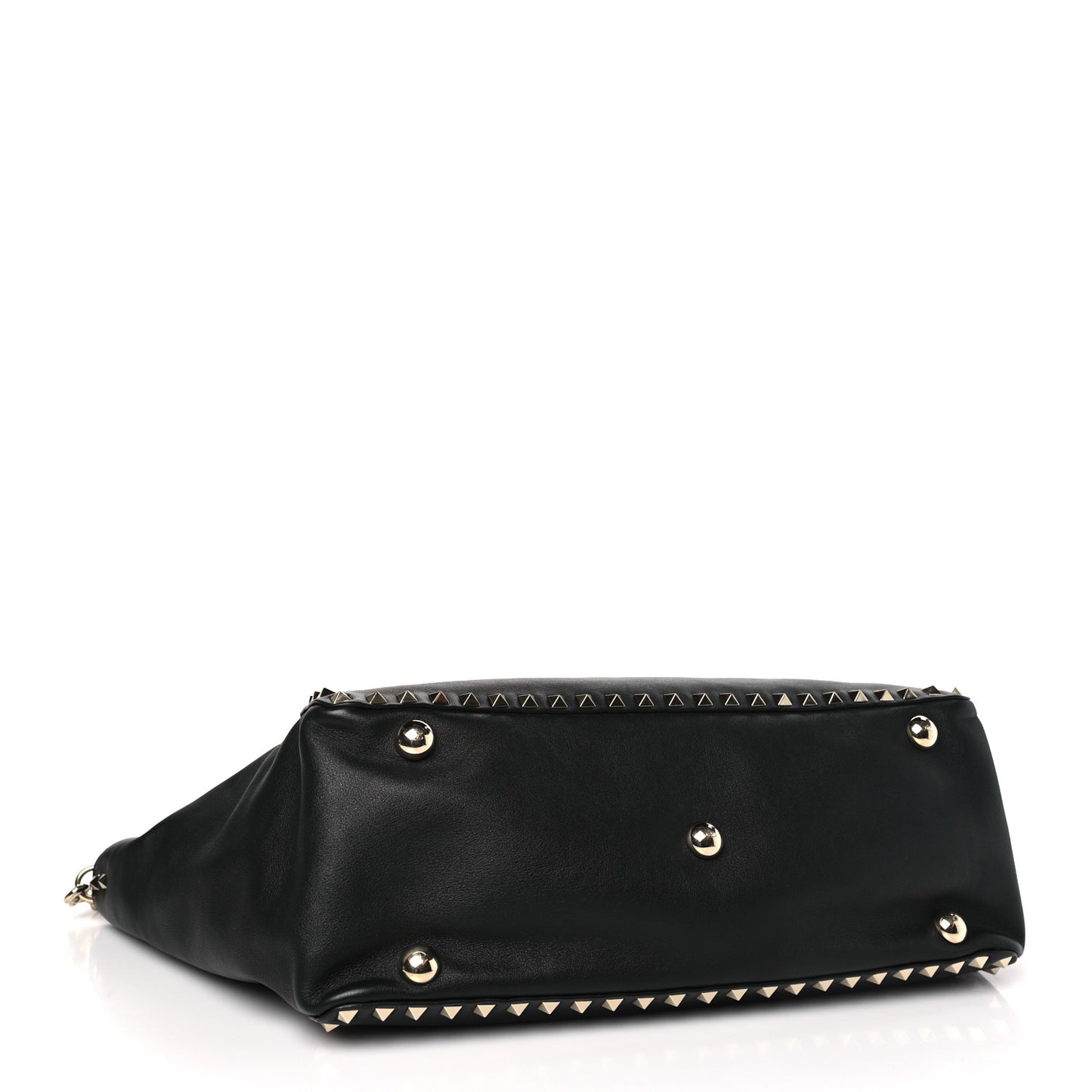 Vitello Medium Rockstud Tote Black