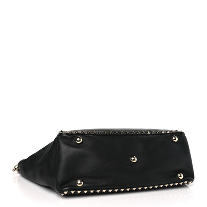 Valentino Garavani Vitello Medium Rockstud Tote Black 4 of 8