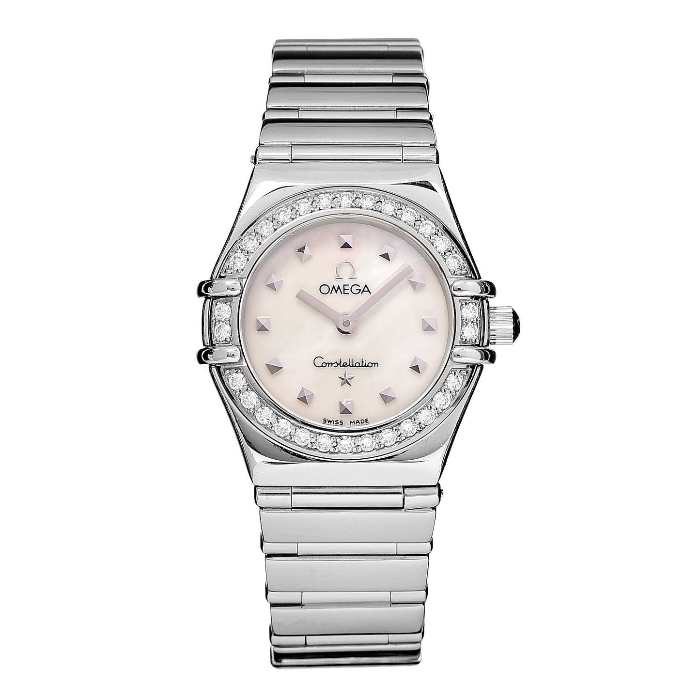 Stainless Steel Diamond Bezel Mother of Pearl 22mm Constellation My Choice Quartz Watch 1465.71.00