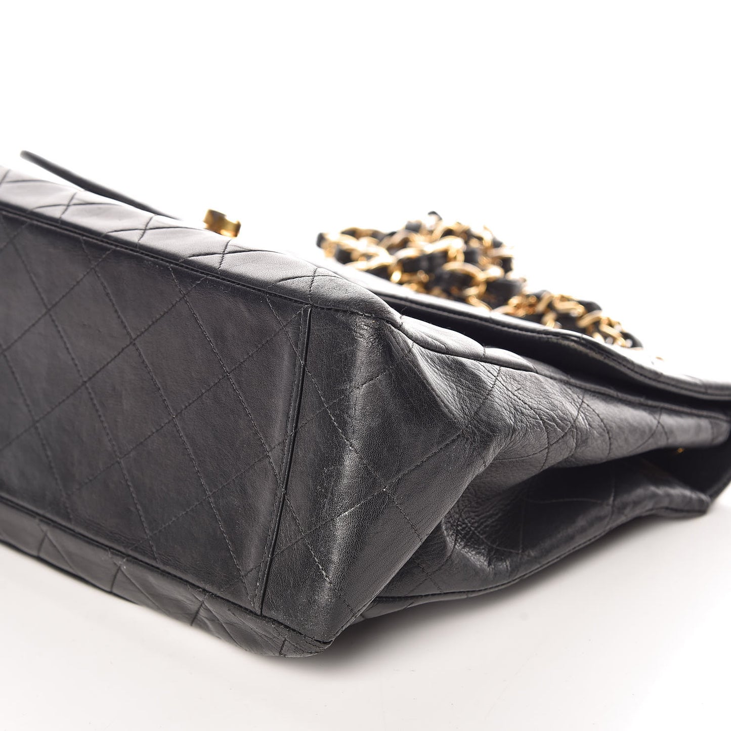 Lambskin Quilted XL Jumbo Single Flap Black