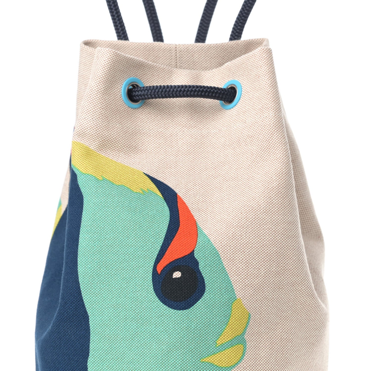 Hermes Toile H Canvas Under The Waves Drawstring Duffle Bag 8 of 10